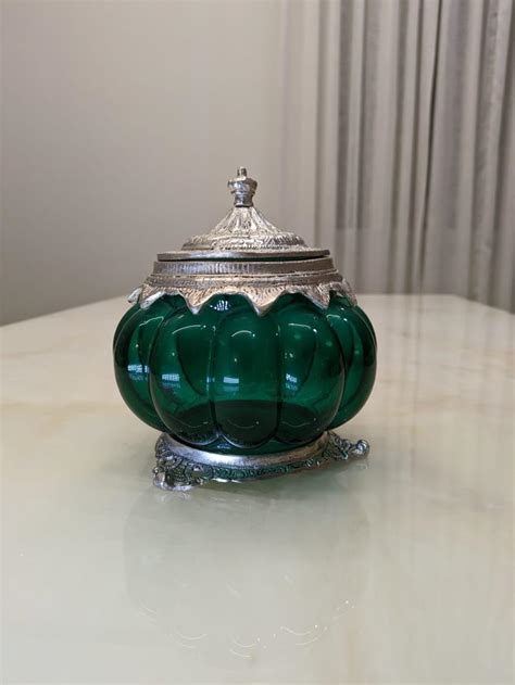 Aarna Creations Designer Glass & Metal Containers/Boxes with antique ...