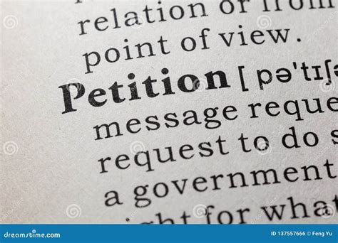 Definition of petition stock photo. Image of page, close - 137557666