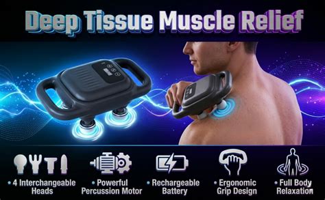 Drumstone 𝟏𝟓 𝐘𝐞𝐚𝐫𝐬 𝐖𝐚𝐫𝐫𝐚𝐧𝐭𝐲 4 Head Percussion Massage Gun for Pain ...
