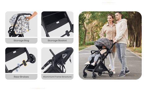 Street Smart Aero Grey Stripes Baby Stroller with Name Plate - R for Rabbit
