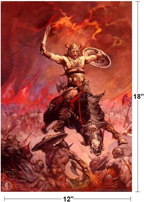 Buy Viking Poster Gothic Fantasy Wall Art The Berserker by Frank ...