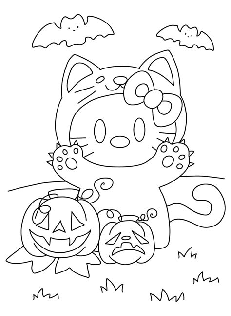 Hello Kitty Coloring Page Halloween