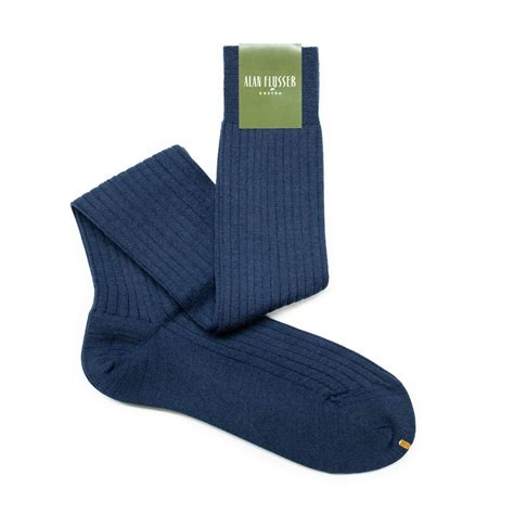 Rich Navy Wool Over-the-Calf Socks — Alan Flusser Custom