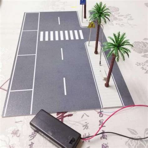 Buy Diorama 1/64 Model Car Roadway&LED Lighting&tree Vehicle Parking ...