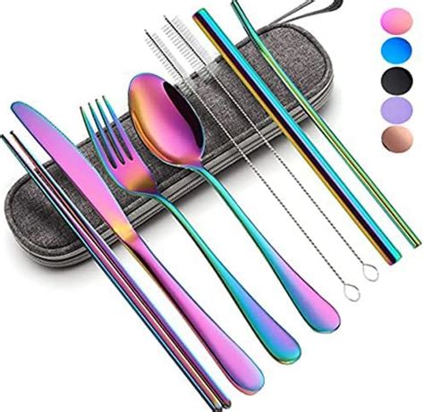 UMAI 9-Pieces Portable Stainless-Steel Cutlery Set: Knife, Fork, Spoon ...