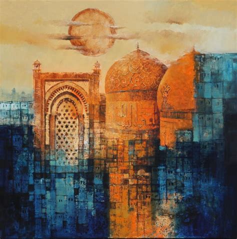 "Aq Arif Artwork": Yellow Orange Acrylic Painting by Aq Arif – ArtZolo.com