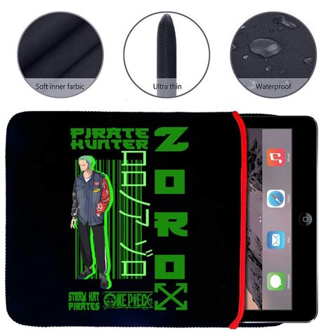 Printed Neoprene Reversible Laptop & Tablet Sleeve - Anime Zoro ...