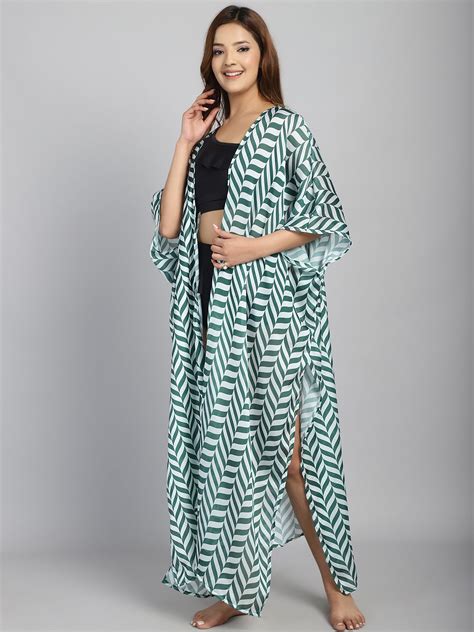Green Long Slit cover up (Only Sarong) – cukoo.in