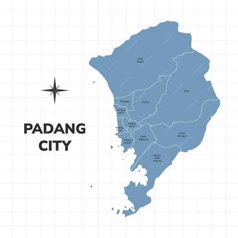 Padang city map illustration map of cities in indonesia | Premium Vector