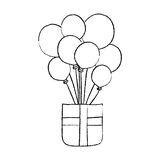 带气球礼物怎么画最新素材