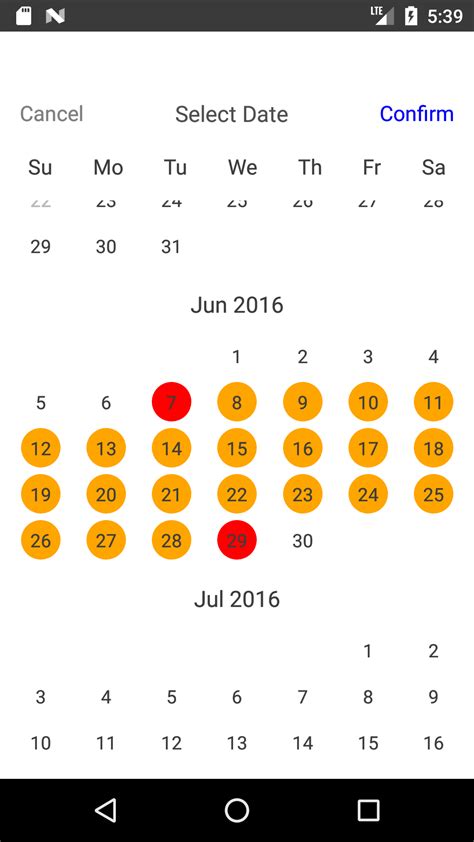 React Native Calendar Picker