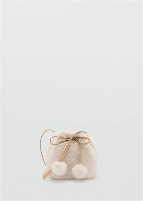 Fur-effect bag with metal handle - Kids | MANGO Vietnam