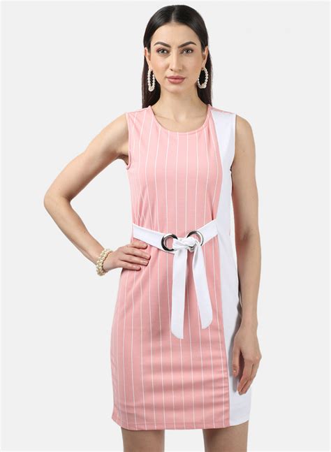 Buy Womens Pink & White Stripe Dress Online in India - Monte Carlo