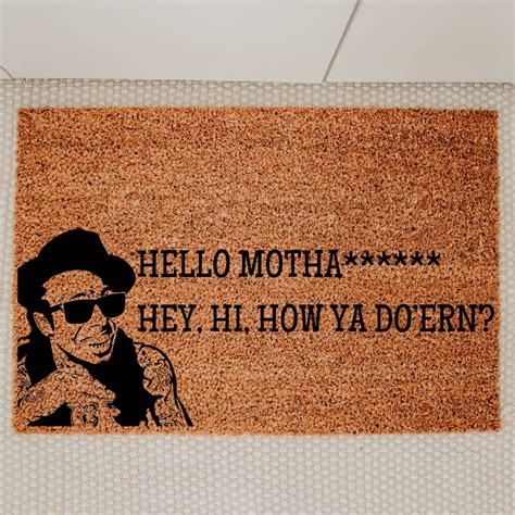 Hello Motha Hey Hi How Ya Dern Lil Wayne Door Mat Funny Welcome Mat Gag Gift for Friend ...
