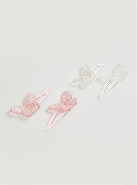 Buy Girls Butterfly Shaped Tic Tac Clips - Pack of 4 Online at just Rs ...