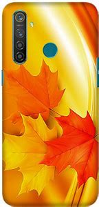 Crafto Rama Back Cover for Realme 5 Pro, RMX1971, Leafs, Yellow, Orange ...