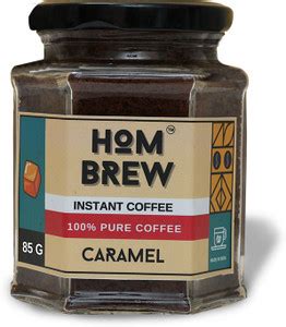 Hombrew Caramel flavoured Instant Coffee Box, Makes 60 Cups, Ready in ...