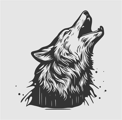 Set the head of a wolf. Silhouette and styling the head for your design. Vector illustration ...