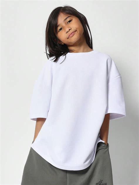 SUMWON Tween Girls Oversized Fit Heavyweight Elbow Sleeve Tee for Sale ...