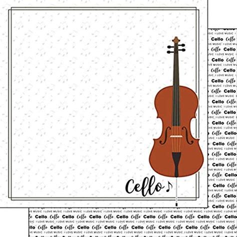 Scrapbook Customs Cello Notes Music (38754) 12 inch x 12 inch Double ...