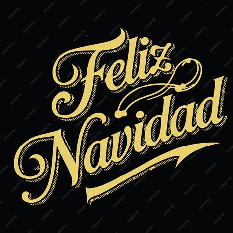 Feliz Navidad calligraphic Spanish Christmas Winter tree Vector ...