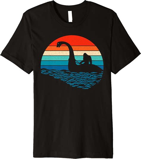 Bigfoot Riding Loch Ness Monster 80s Funny Sasquatch | Ubuy India