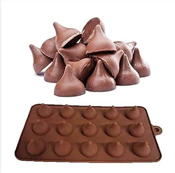 Silicone Kisses Chocolate Mould, Chocolate Chip Mold, 15 Cavity Kisses ...