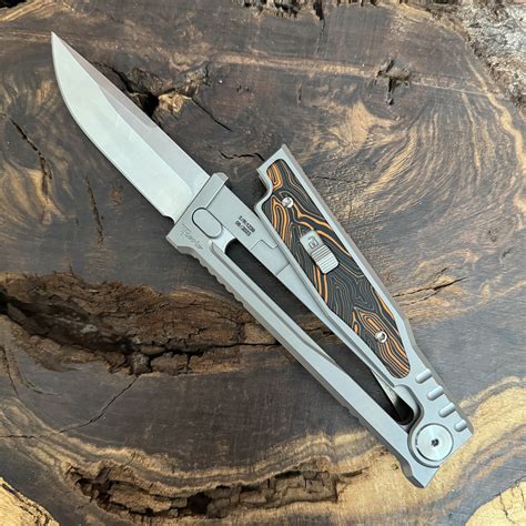 Reate EXO M S/E Gravity Knife Titanium Handle w/ Orange Black G10 ...