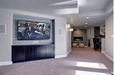 Large Tv On Wall Ideas by The Basement Family Room Features A Recessed Tv Wall For Large Tv On Wall Ideas