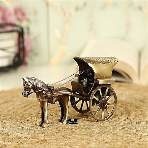 Buy Jaszz Art Brass Horse Cart Tanga Showpiece for Office, Home, Horse ...