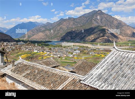 ShiGu Village Near Lijiang, Aerial View. ShiGu is in Yunnan, China, and ...