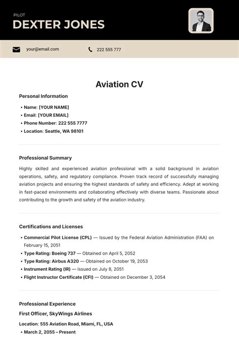 Free Job Seeker CV Template to Edit Online