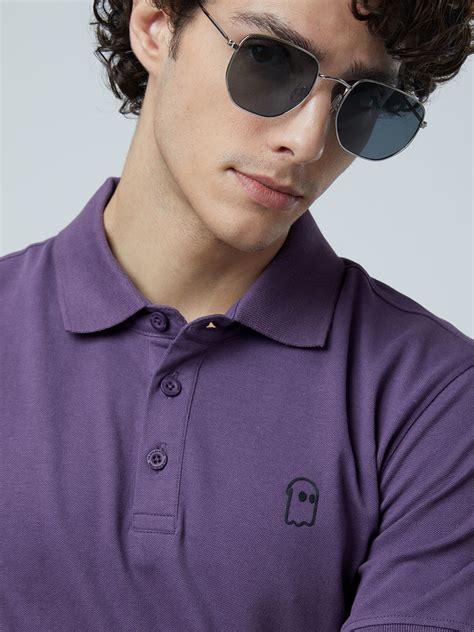 Buy Solids: Purple Polos T-Shirts online at The Souled Store.