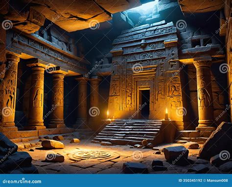 Egyptian Ancient Temple in Egypt Stock Illustration - Illustration of ...