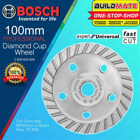 BOSCH Expert For Universal Fast Cut Diamond Cup Wheel 4" Inch 100mm For ...