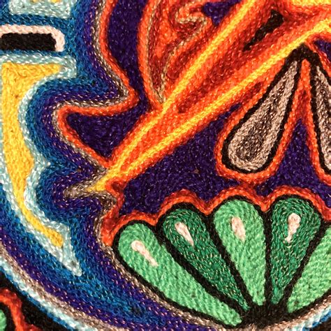 Huichol Yarn Art 6” x 6” - Sacred Symbols from Nayarit, Mexico