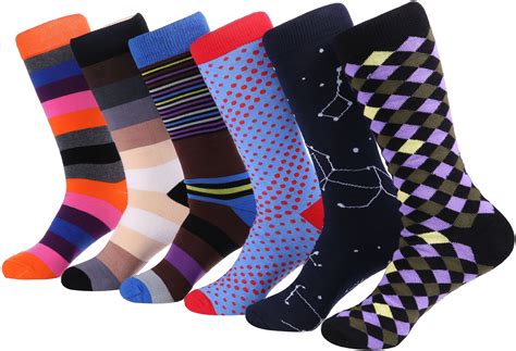Marino Mens Dress Socks - Fun Colorful Socks for Men - Cotton Funky ...
