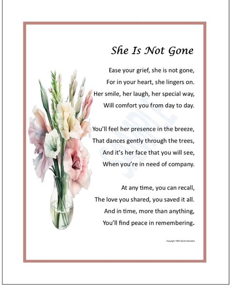 Mother Memorial Poem, DIGITAL DOWNLOAD, Loss of a Mother, Loss of a ...