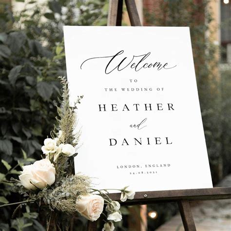 Elegant Wedding Welcome Sign, Welcome Wedding Sign, Minimalist Wedding ...