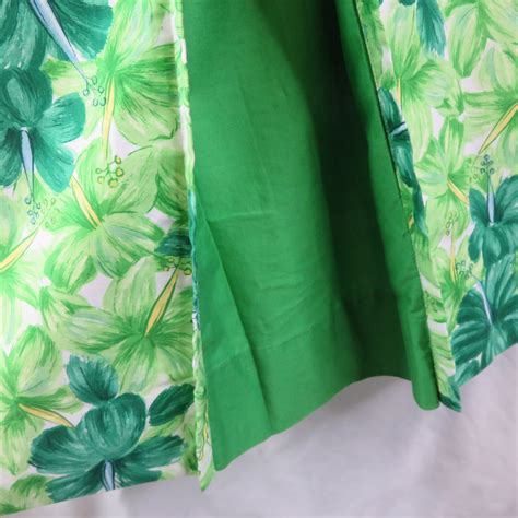 Royal Hawaiian Dress Vintage Sheath Size S? MuuMuu FLAW Green Floral ...
