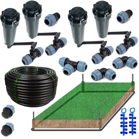 Zestaw nawadniania ogrodu 60 - 300 m2 uniwersalny 1-2 sekcje 8 - 15m ...