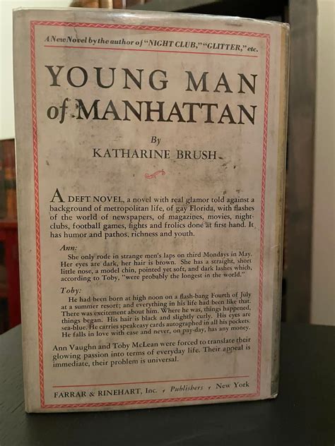 Young Man of Manhattan by BRUSH, Katharine: Fine Hardcover (1930) 1st Edition | Reginald C ...