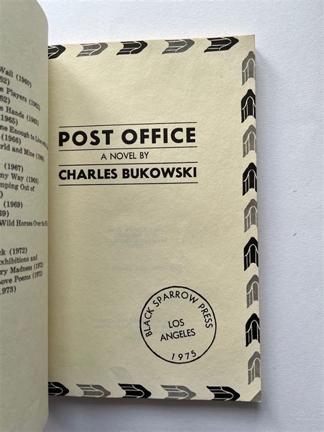 CHARLES BUKOWSKI POST Office 1st Edition 5th Prnting - Etsy