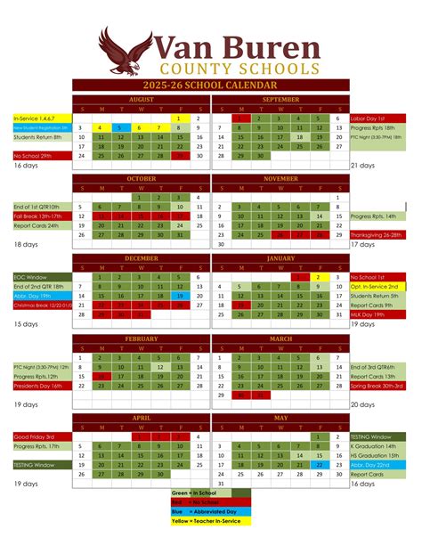 Van Buren County Schools Calendar 25-26 Revised [PDF] - EduCounty