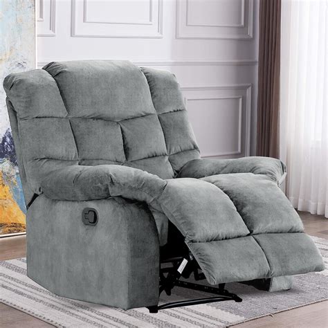 Amazon.com: ANJ Manual Overstuffed Recliner, Comfy Recliners with ...