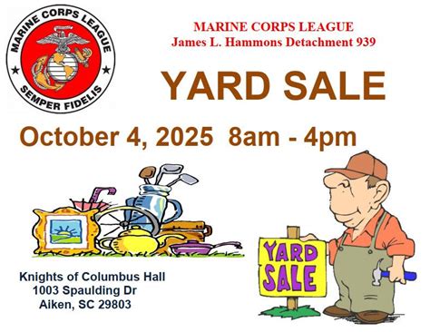 MCL Yard Sale, Knights of Columbus, Aiken, 4 October 2025 | AllEvents