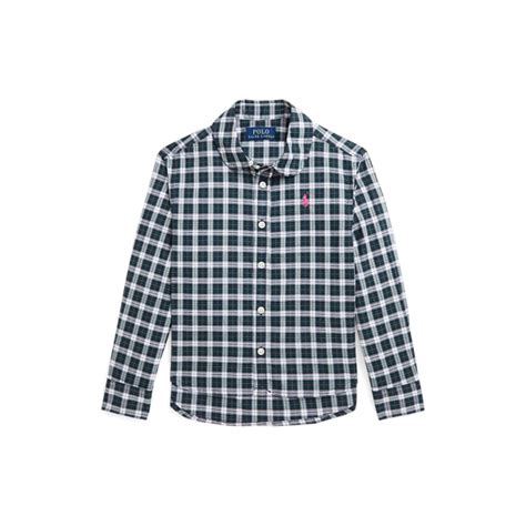 Plaid Cotton Poplin Boxy Shirt for Girls | Ralph Lauren® IN