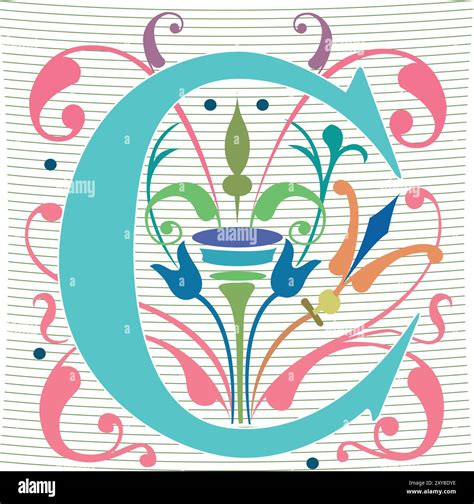 Art Regal Initial Caps Font Capital Letter C vector design illustration Stock Vector Image & Art ...