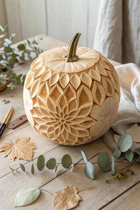 13+ Creative Flower Pumpkin Carving Ideas