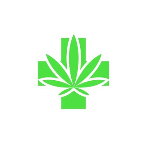 Medical Cannabis Logo - Leaf & Cross Vector Image